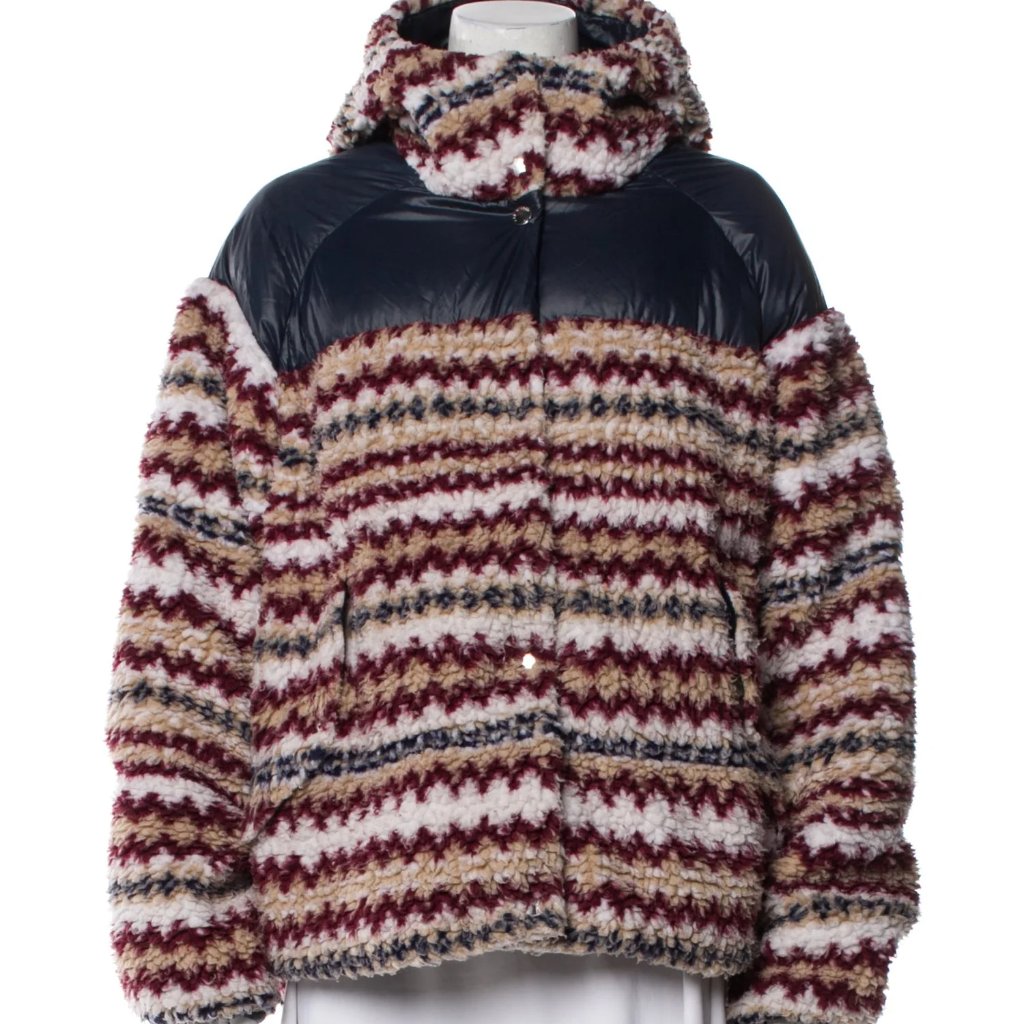 Rag & Bone Joelle Sherpa Puffer Coat Size Medium - Multi
